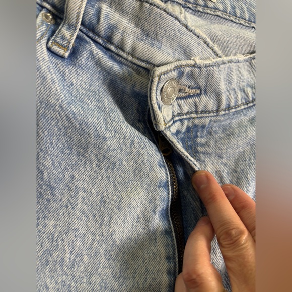 Abercrombie & Fitch 90s Straight Ultra High Rise Light With Criss Cross Waist - Picture 11 of 16